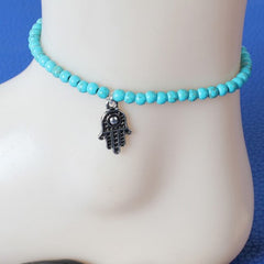 Bead Ankle Bracelet Spain Hamsa Hand