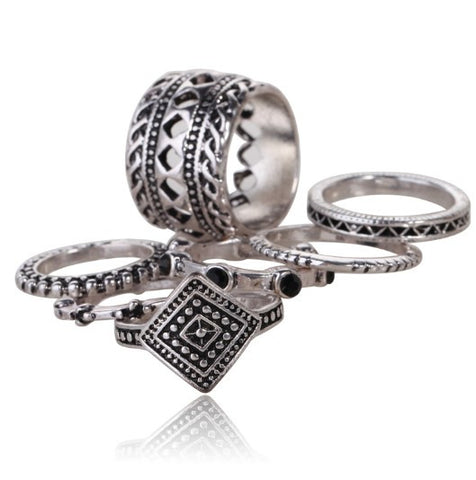 Beads Punk Style Women Rings