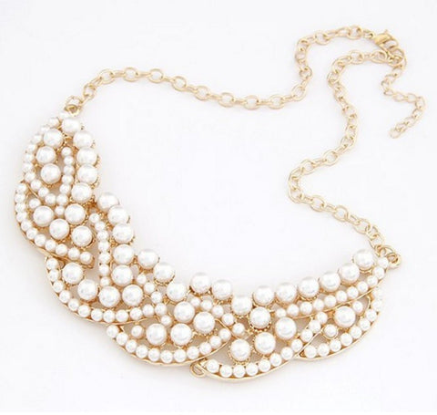 Simulated-pearl Collar Necklace