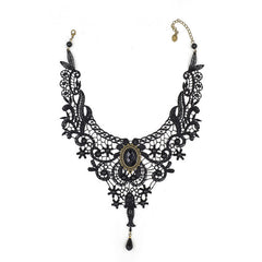 Black Lace Beads Choker Collar