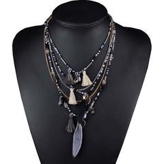 Multi-Color Feather Necklaces