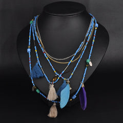 Multi-Color Feather Necklaces