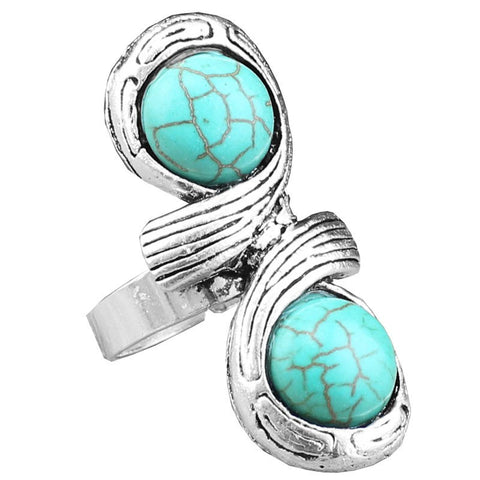 Silver Plated Infinite Turquoise Bead