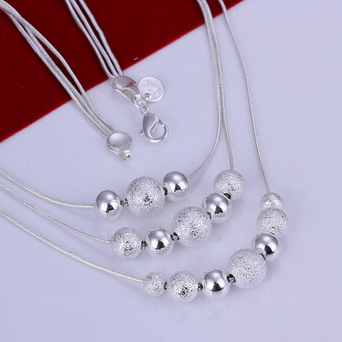 Three Line Bead Necklace