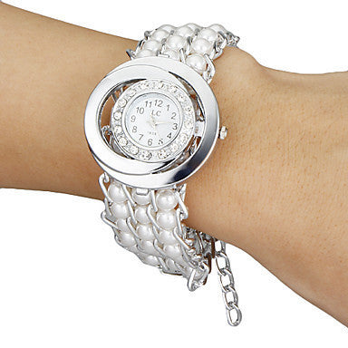 Round Dial Pearl Bracelet Watch