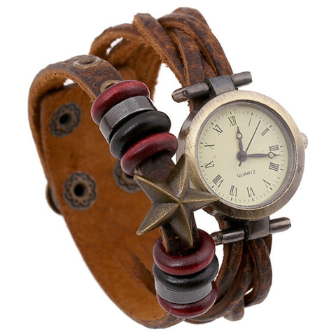 Wrap Quartz Beaded Bracelet Watch