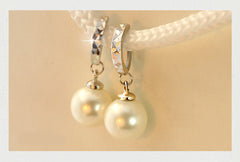 Pearl Stud Earrings Mirror Design